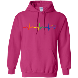 Rainbow Heartbeat Gay Pride pink Hoodie for Men & Women