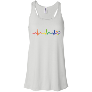 Rainbow Heartbeat white color tank top for women