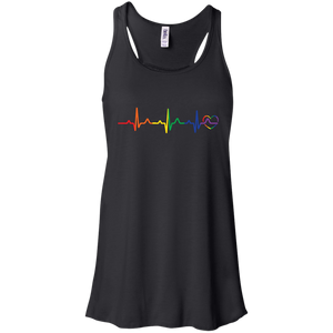 Rainbow Heartbeat black color tank top for women