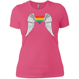 Gay Pride Guardian Angel pink Shirt for women LGBT Guardian Angel Tshirt for womens