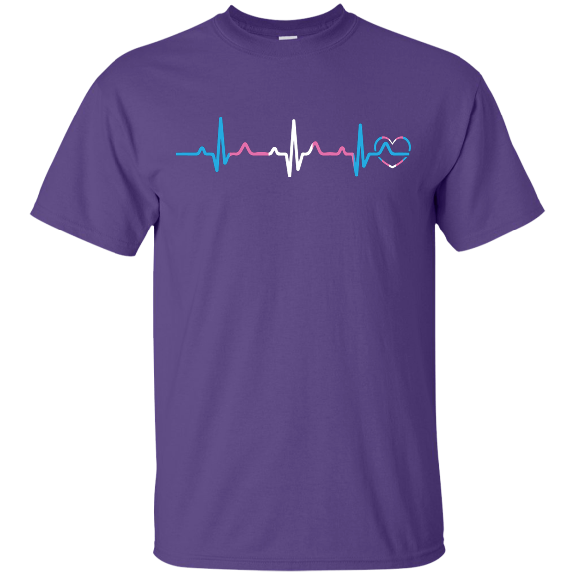 Trans Pride Heartbeat purple T Shirt for men