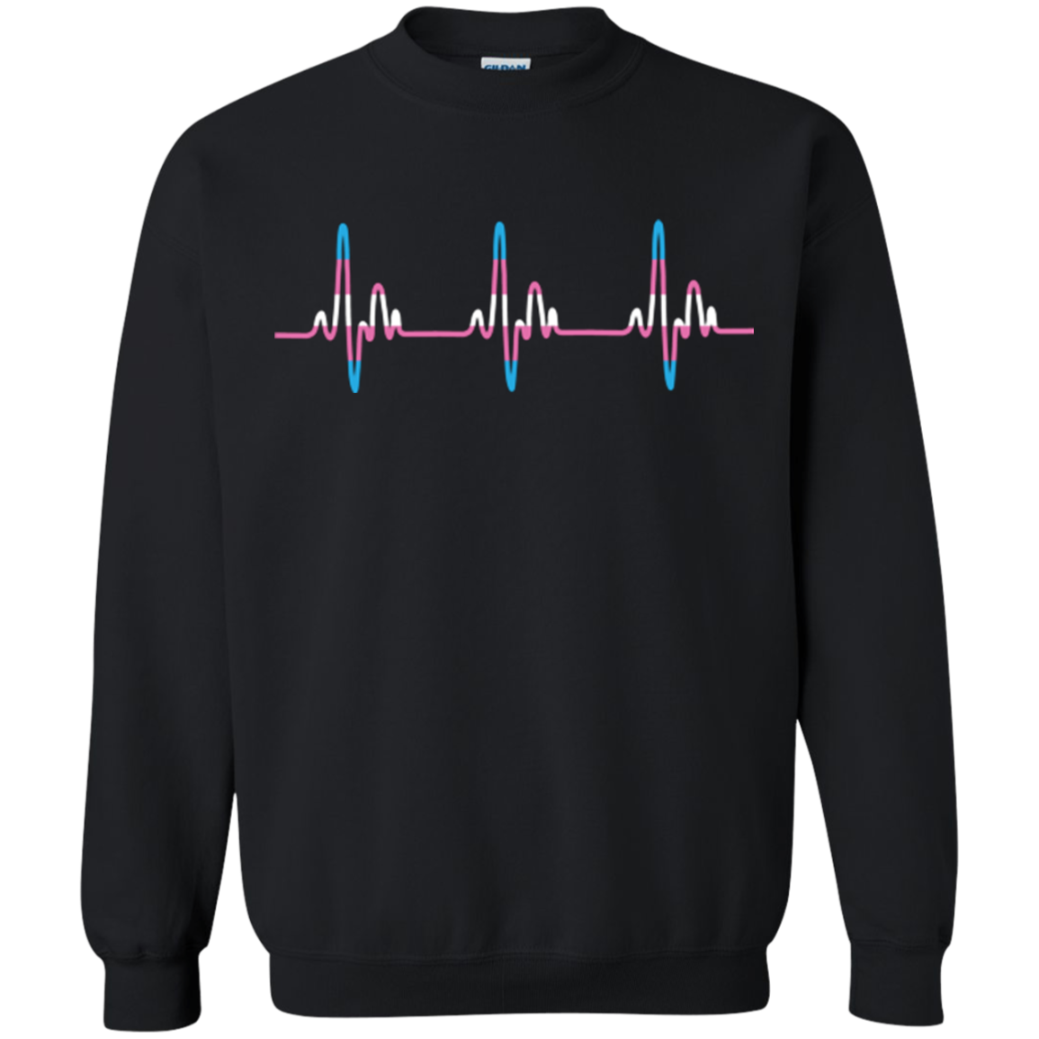 Trans Pride black full sleeves sweatshirt for men & women Trans Heartbeat black full sleeves sweatshirt for men & women