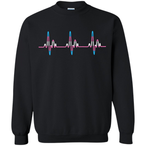 Trans Pride black full sleeves sweatshirt for men & women Trans Heartbeat black full sleeves sweatshirt for men & women