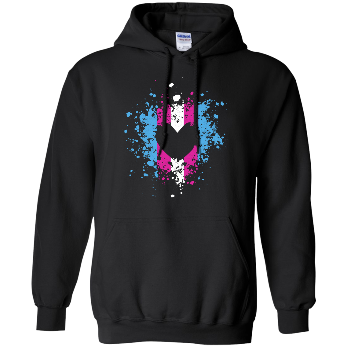 Trans Heart Pride Black full sleeves Hoodie for womens trans womens apparel 