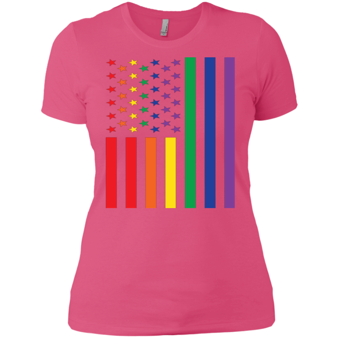 USA Flag Style LGBT Flag Pride Shirt