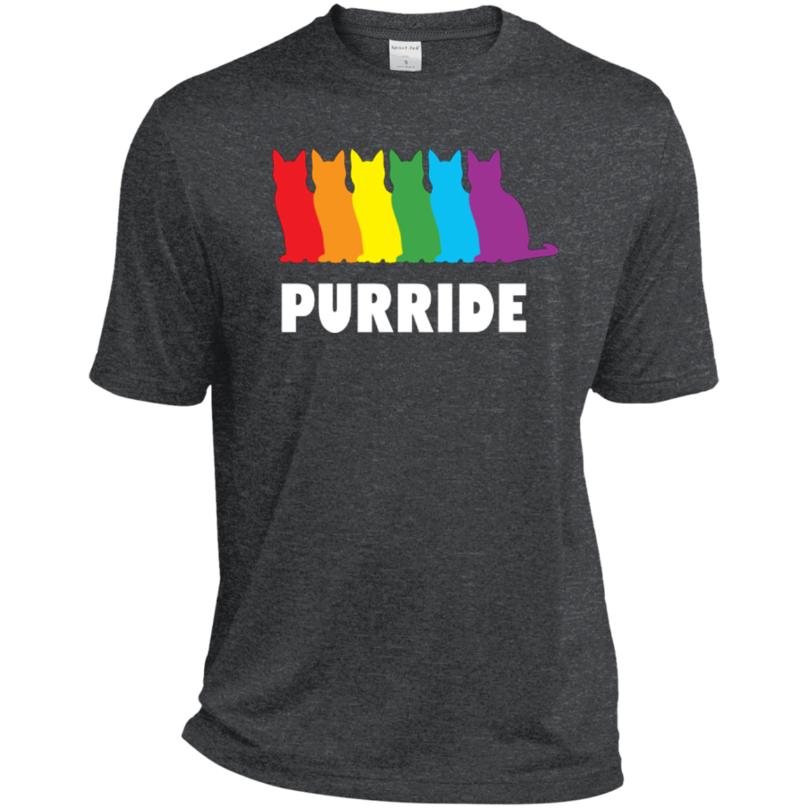 PURRIDE....Pride dark grey half sleeves tshirt for men | pet lover tshirt