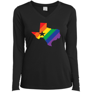 LGBT Pride texas print on black full sleeves women tshirt gay pride womens tshirt