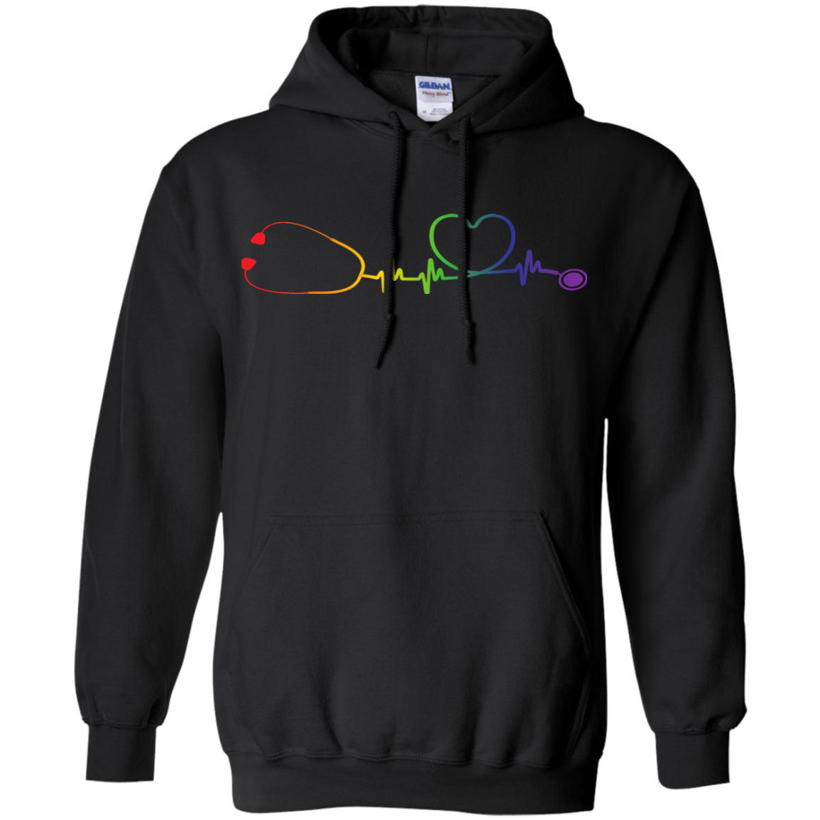 Pride Stethoscope Style full sleeves Hoodie for Men & Women LGBT Pride Nurse Logo black full sleeves Hoodie for Men & Women