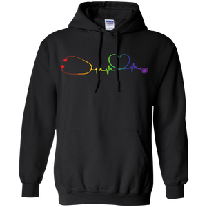 Pride Stethoscope Style full sleeves Hoodie for Men & Women LGBT Pride Nurse Logo black full sleeves Hoodie for Men & Women