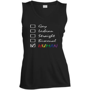 Human Check Box LGBT Pride black sleeveless T Shirt for Women Human Equality LGBT Pride black sleeveless Tshirt for Women