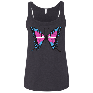 Trans Pride Butterfly tank top| Unique Design Trans Pride tank top for women