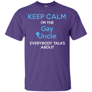 Gay pride Shirt Keep Calm I'm The Gay Uncle quote printed Round neck Shirt 