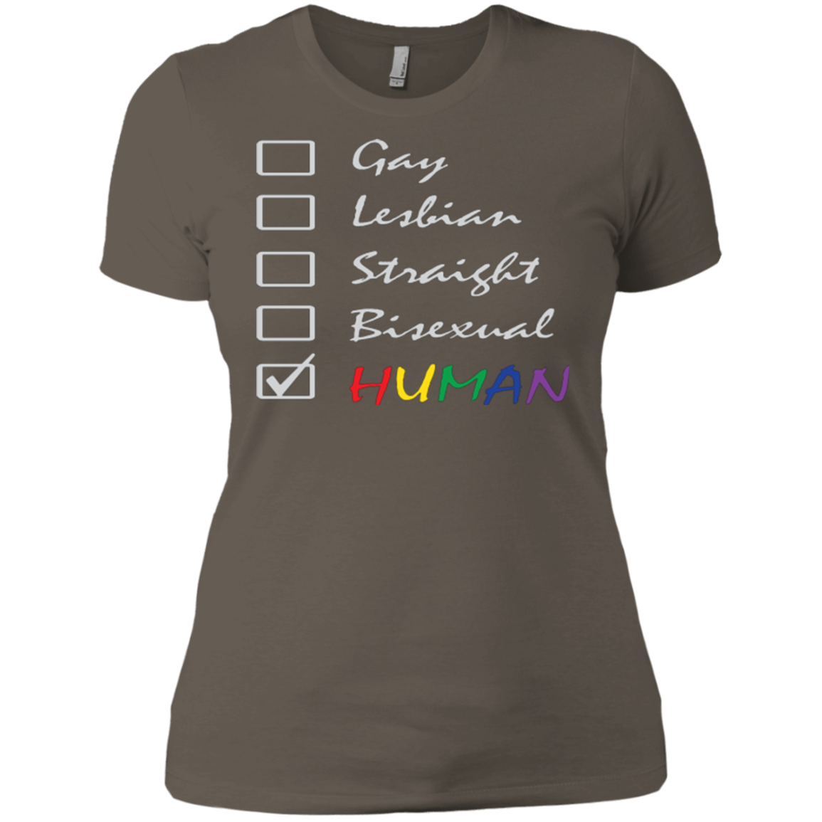 Human Check Box LGBT Pride T Shirt for Women Human Equality LGBT Pride Tshirt for Women