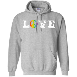 Love Peace Gay Pride unisex Hoodie Peace symboll Grey color Unisex Hoodie