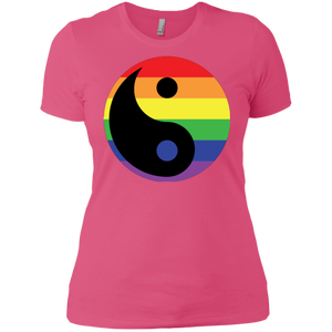 Rainbow Yin Yang Gay Pride Shirt LGBT Pride pink womens shirt