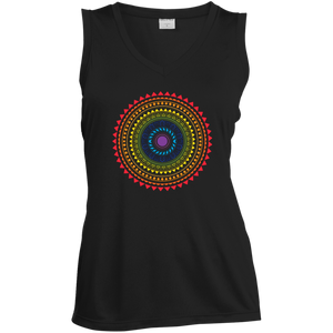  LGBTQ Pride black sleeveless v-neck tshirt for women