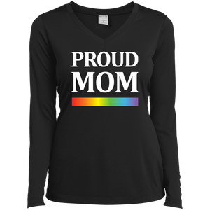 LGBT Pride "Proud Mom" Full Sleeves V-neck tshirt for women