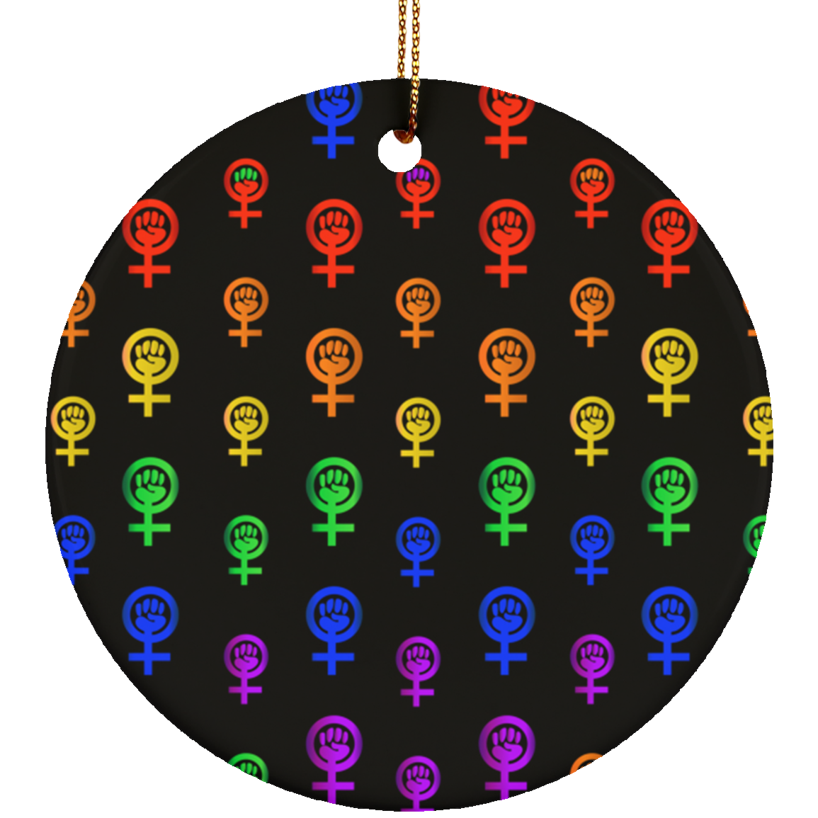 Pride Pattern Circle Ornament