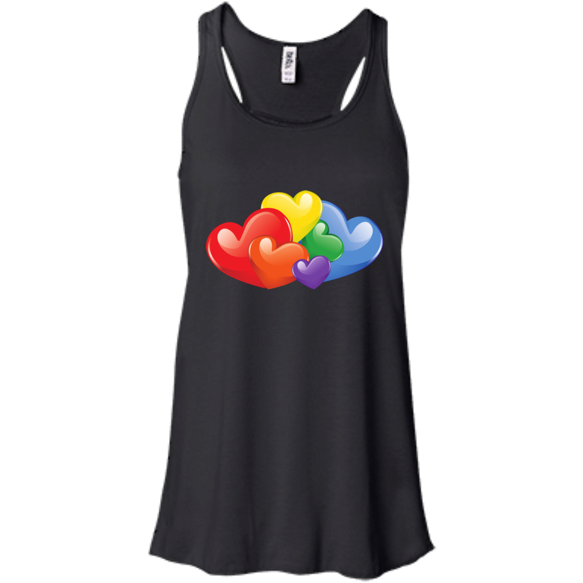 Vibrant Heart Gay Pride Black Tank top for Women