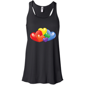 Vibrant Heart Gay Pride Black Tank top for Women