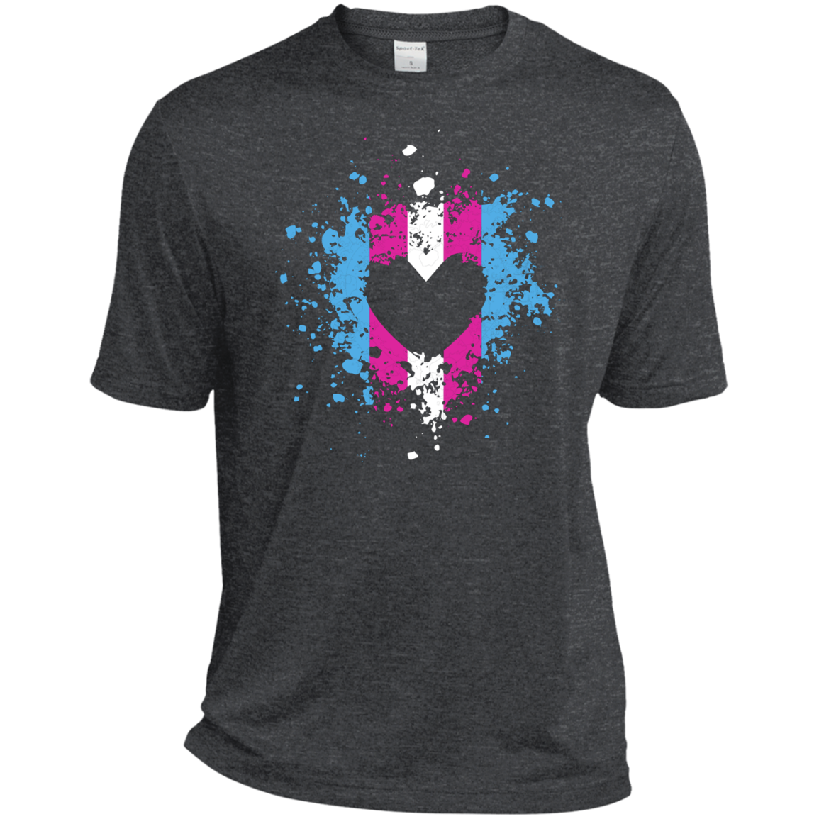 Trans Heart Pride dark grey Shirt for Men trans Mens apparel 