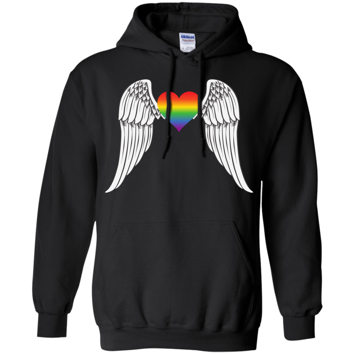 Gay Pride Guardian Angel black unisex black hoodie LGBT Guardian Angel unisex black hoodie