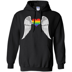 Gay Pride Guardian Angel black unisex black hoodie LGBT Guardian Angel unisex black hoodie