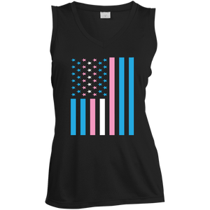 Trans Flag Pride v-neck sleeveless Shirt for women