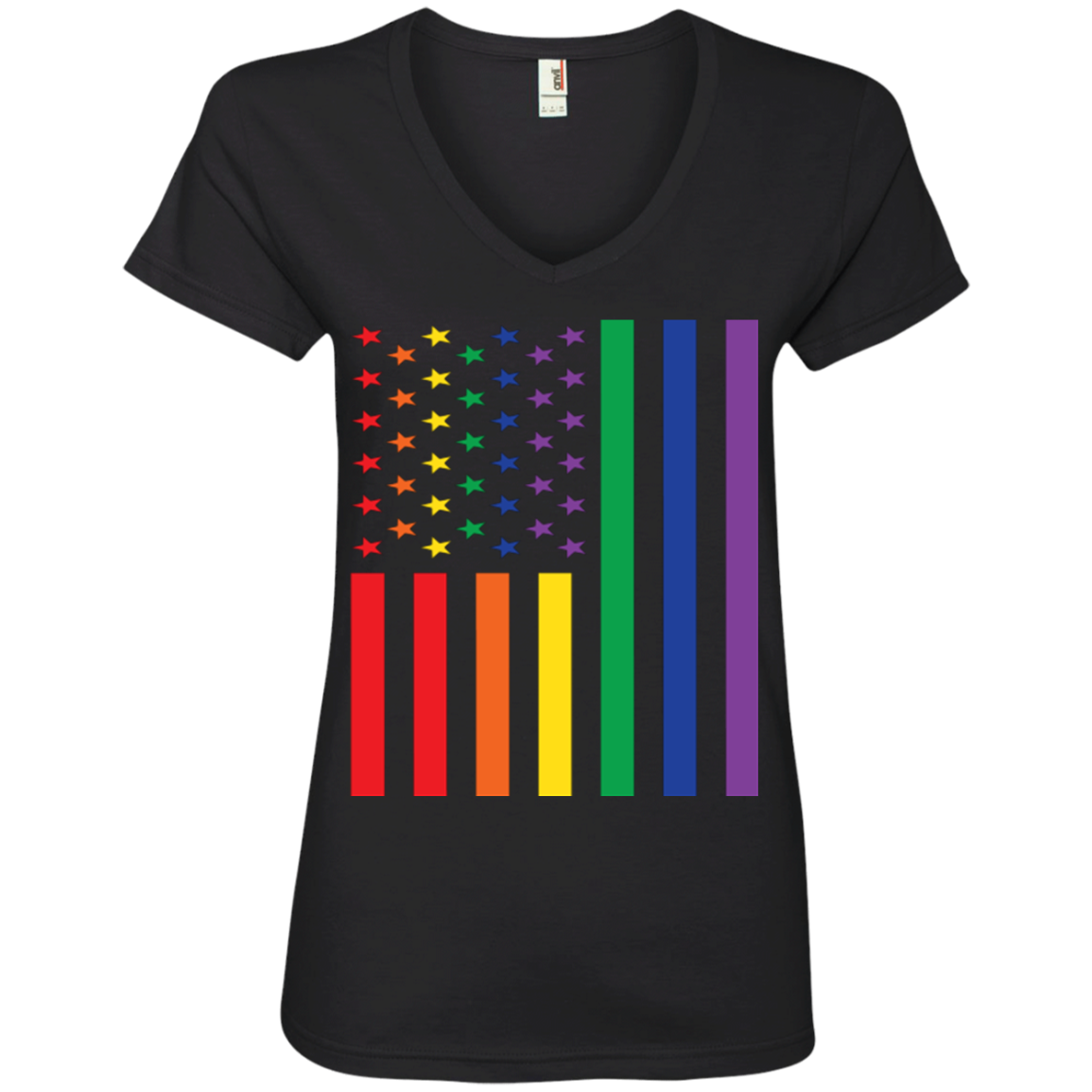 USA Flag Style LGBT Flag Pride Shirt