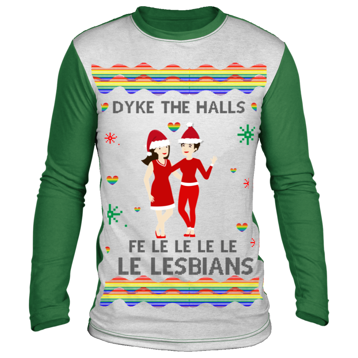 Dyke The Halls Fe Le Le Lesbians Ugly Christmas Sweater