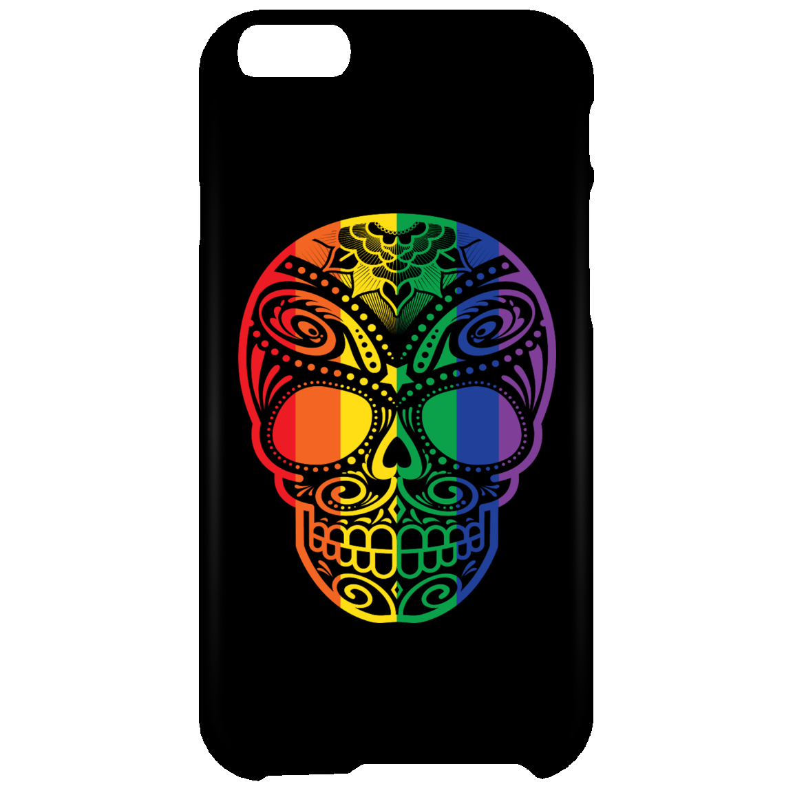 Exclusive Rainbow Skull iPhone Case bLack