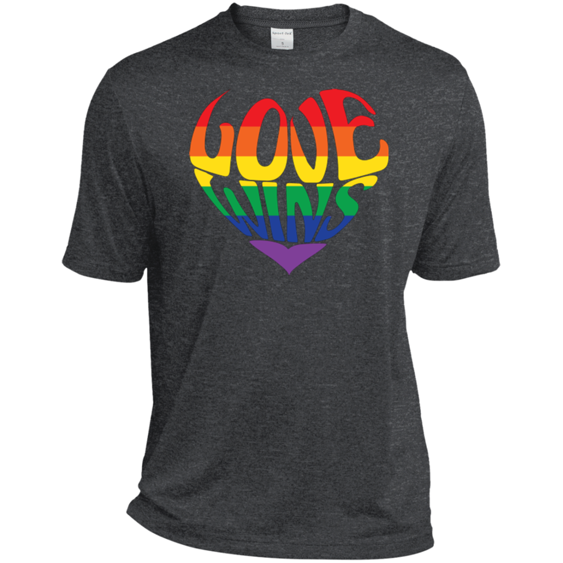 Love Wins Dark Grey Half Sleeves LGBTQ Pride Tshirt for men