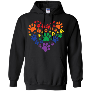 Rainbow Paw Print Love black unisex sweatshirt 