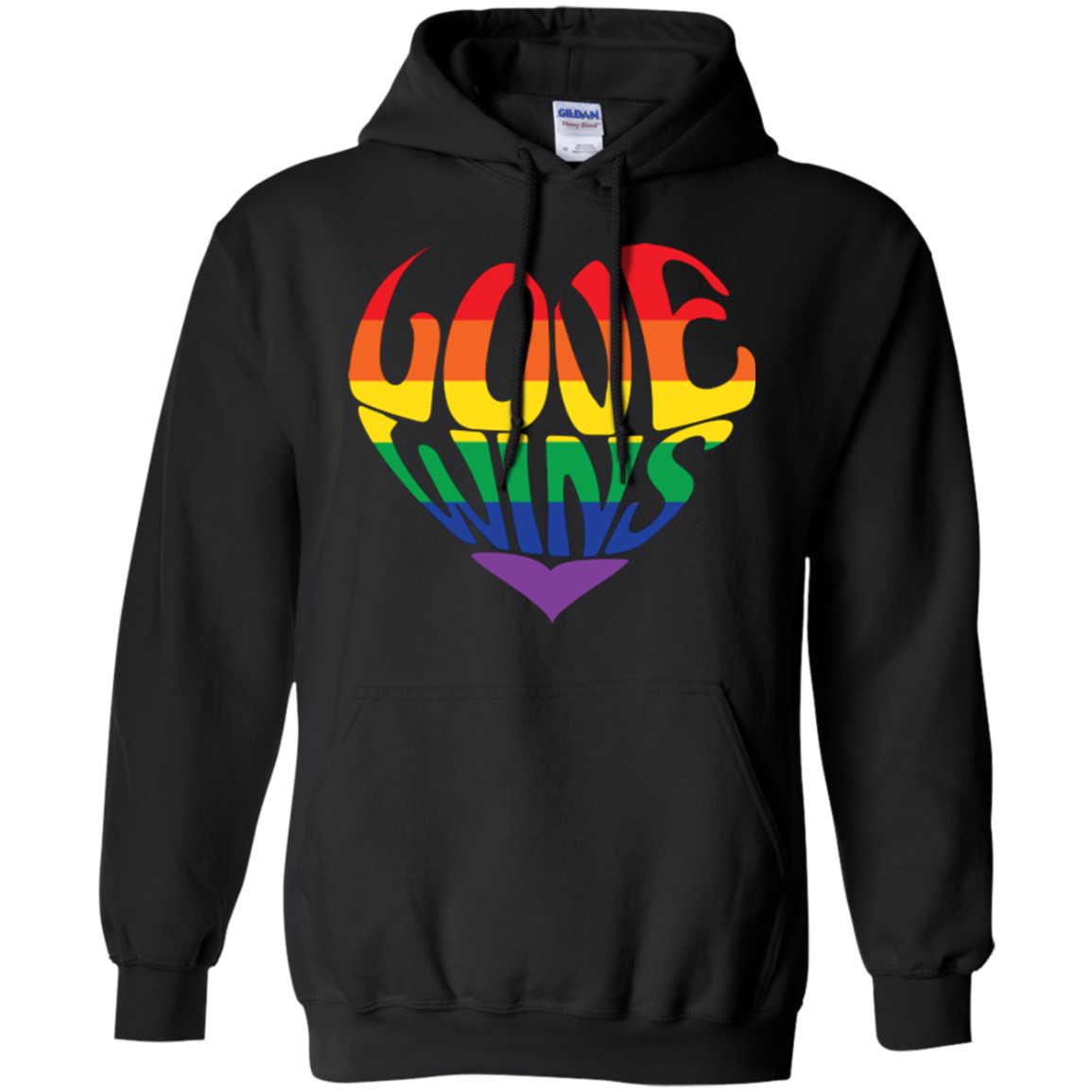 Love Wins Black Hoodie Gay Pride Hoodie LGBTQ Hoodie for men & women