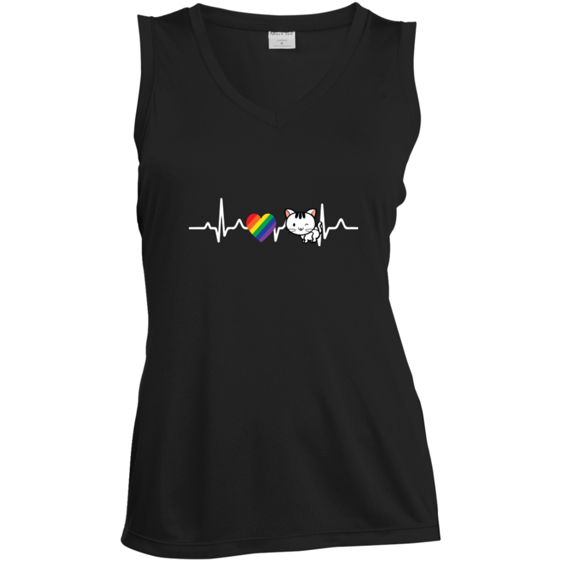 Cat Rainbow Heartbeat Pet Shirt