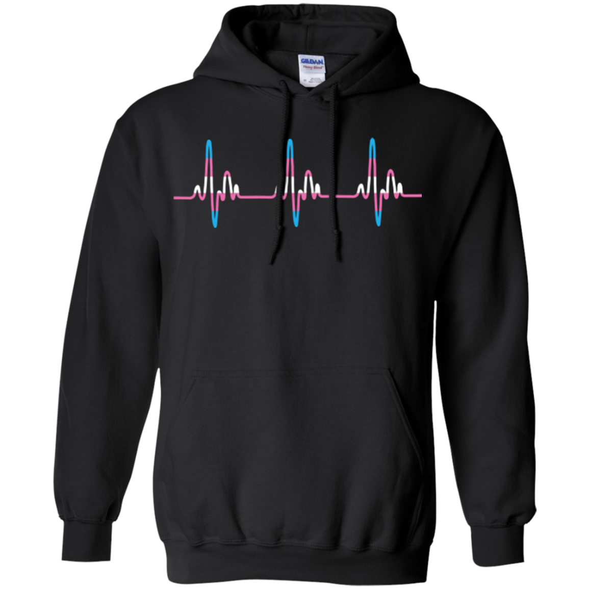 Trans Pride black full sleeves hoodie for men & women Trans Heartbeat black full sleeves Hoodie for men & women