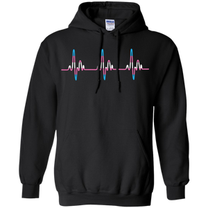 Trans Pride black full sleeves hoodie for men & women Trans Heartbeat black full sleeves Hoodie for men & women