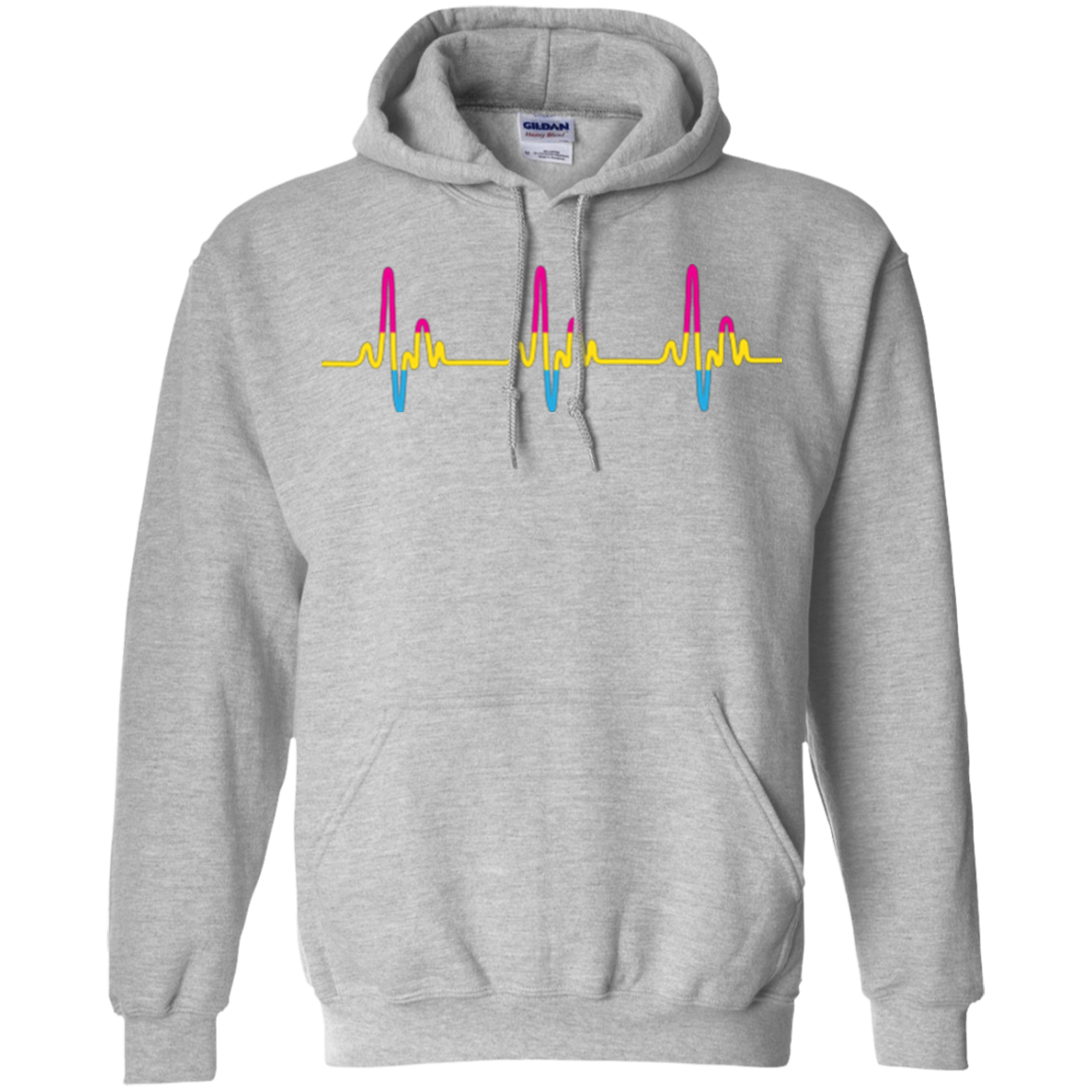 LGBT Pride Pansexual Heartbeat grey full sleeves Hoodie for men & women