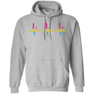 LGBT Pride Pansexual Heartbeat grey full sleeves Hoodie for men & women