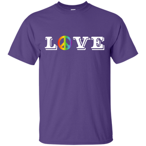 Love Peace Gay Pride purple T- Shirt Gay Pride Sport tshirt