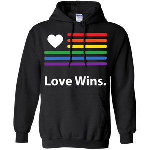 "LGBT Flag Love Wins" LGBT Pride Black Hoodie for Men & Women