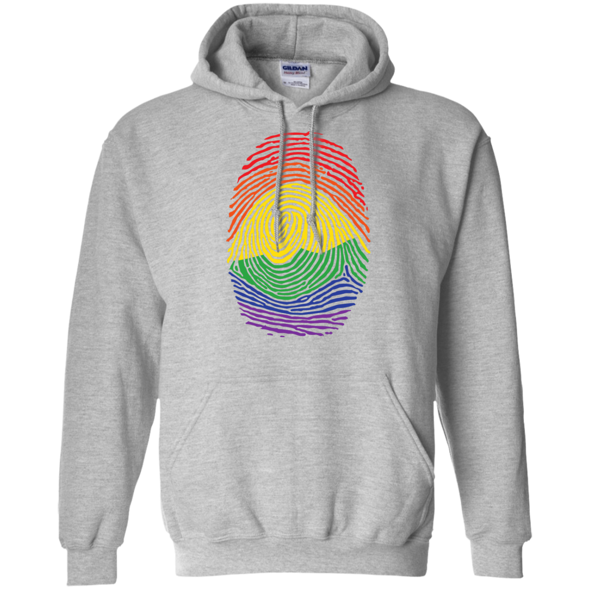 Gay Pride Thumb Print grey Hoodie for men & women Rainbow Thumb print unisex Hoodie