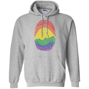 Gay Pride Thumb Print grey Hoodie for men & women Rainbow Thumb print unisex Hoodie