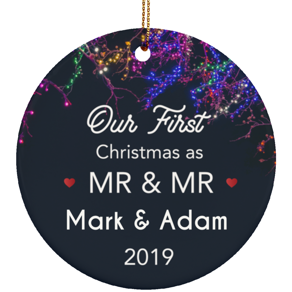 Our Christmas As Mr & Mr Ceramic Circle Ornament