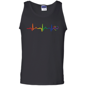 aRainbow Heartbeat Men's black Tank Top gay Pride Tank top 