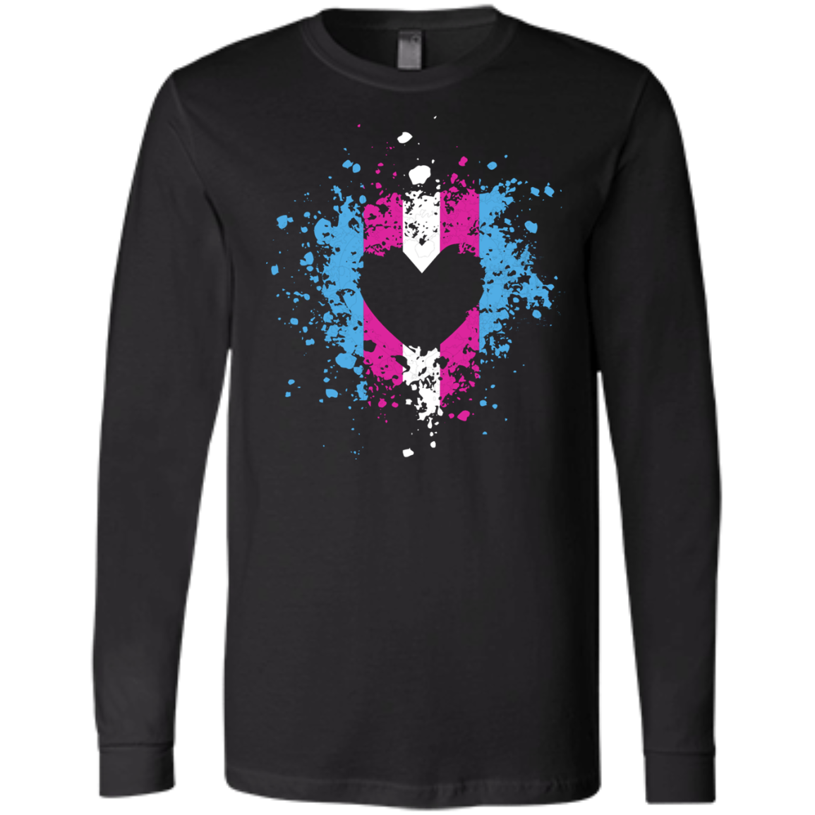 Trans Heart Pride Black full sleeves  Shirt for Men trans Mens apparel 