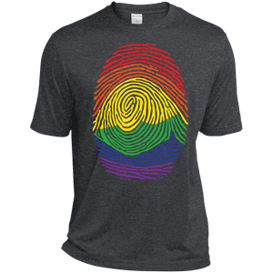 Gay Pride Thumb Print grey round neck Shirt Rainbow Thumb print men's tshirt