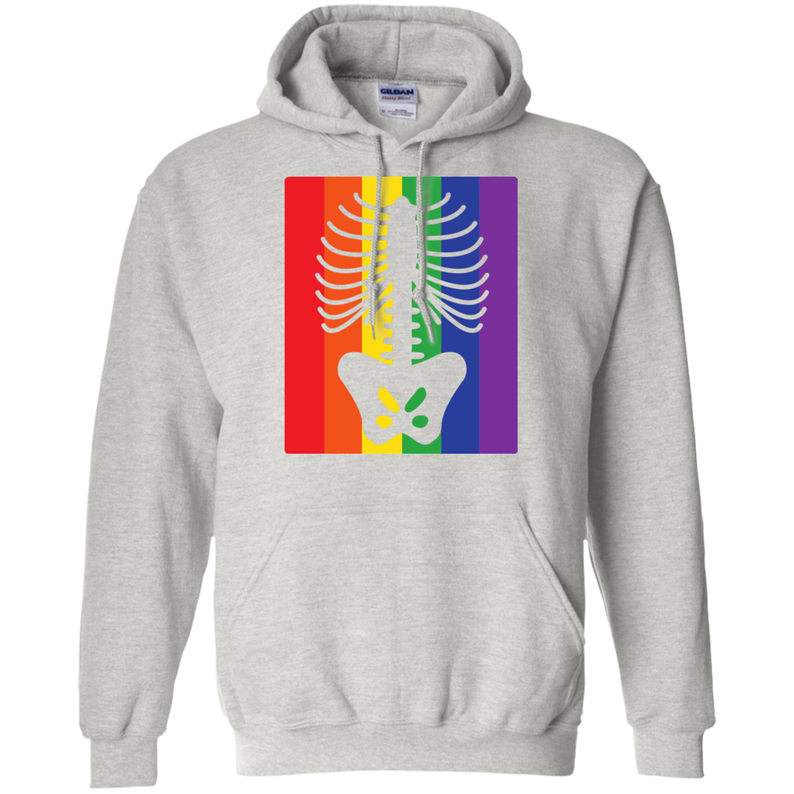 Gay Pride Halloween Shirt - Half Skeleton