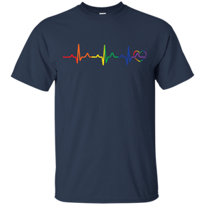 LGBT Pride Heartbeat blue tshirt for men