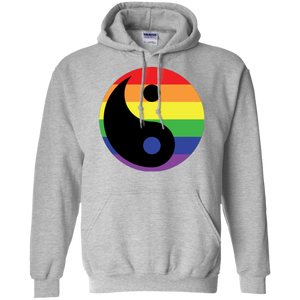 Rainbow Yin Yang Gay Pride Shirt LGBT Pride grey unisex hoodie